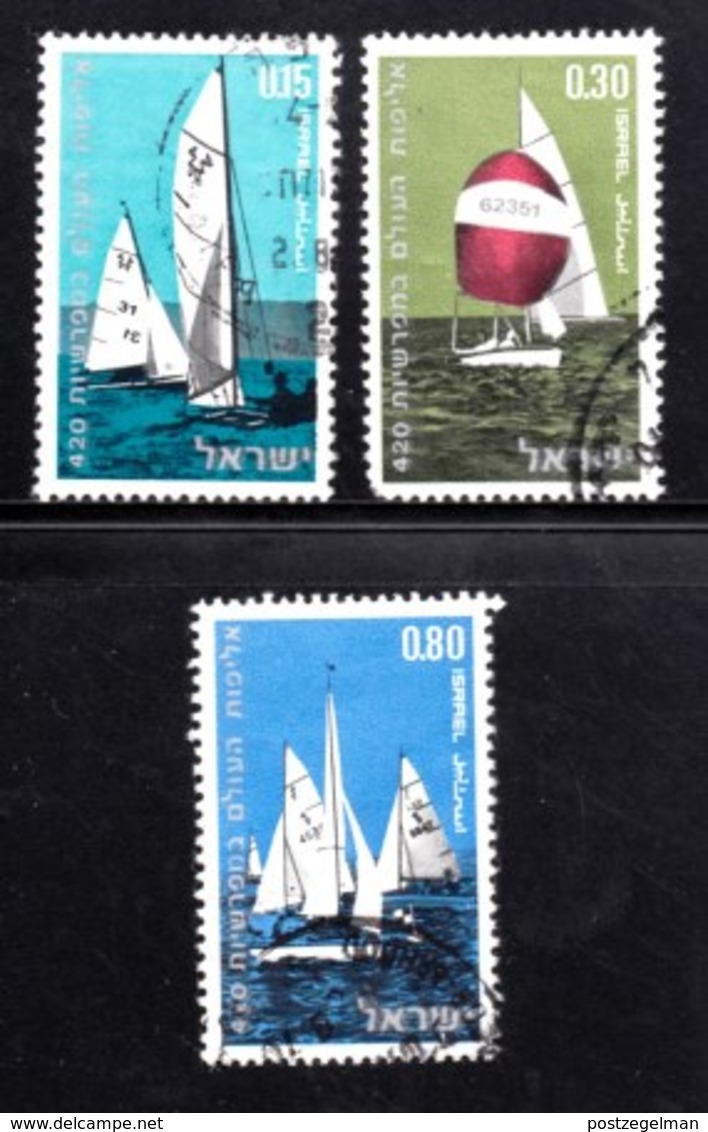 ISRAEL, 1970, Used Stamp(s), Without Tab, Sailing Championship, SG Number 451-453, Scan Number 17411 - Used Stamps (without Tabs)