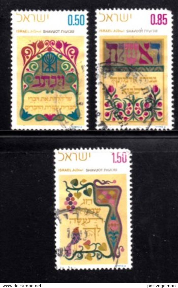 ISRAEL, 1971, Used Stamp(s), Without Tab, Feasts, SG Number 484-486, Scan Number 17422 - Gebraucht (ohne Tabs)