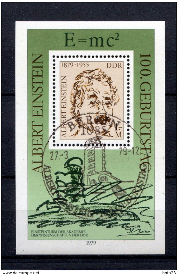 Germany (DDR) 1979 Albert Einstein Mi.2402 (block 54)  USED - Albert Einstein