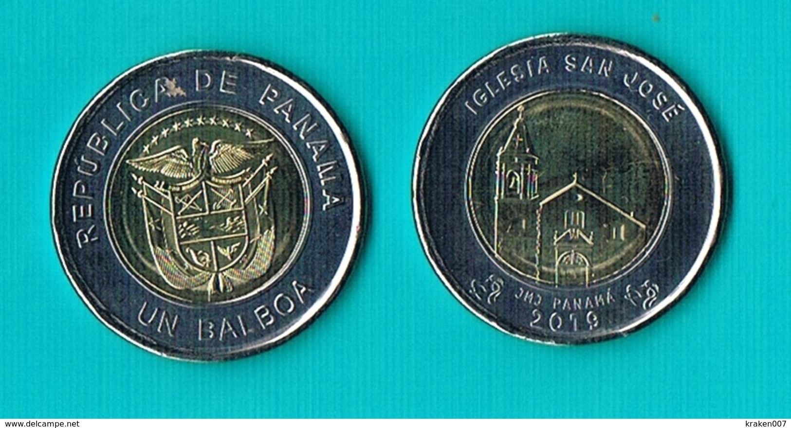 Panama 1 Balboa ( Iglesia San Jose)- 2019 - Bimetal - Panamá