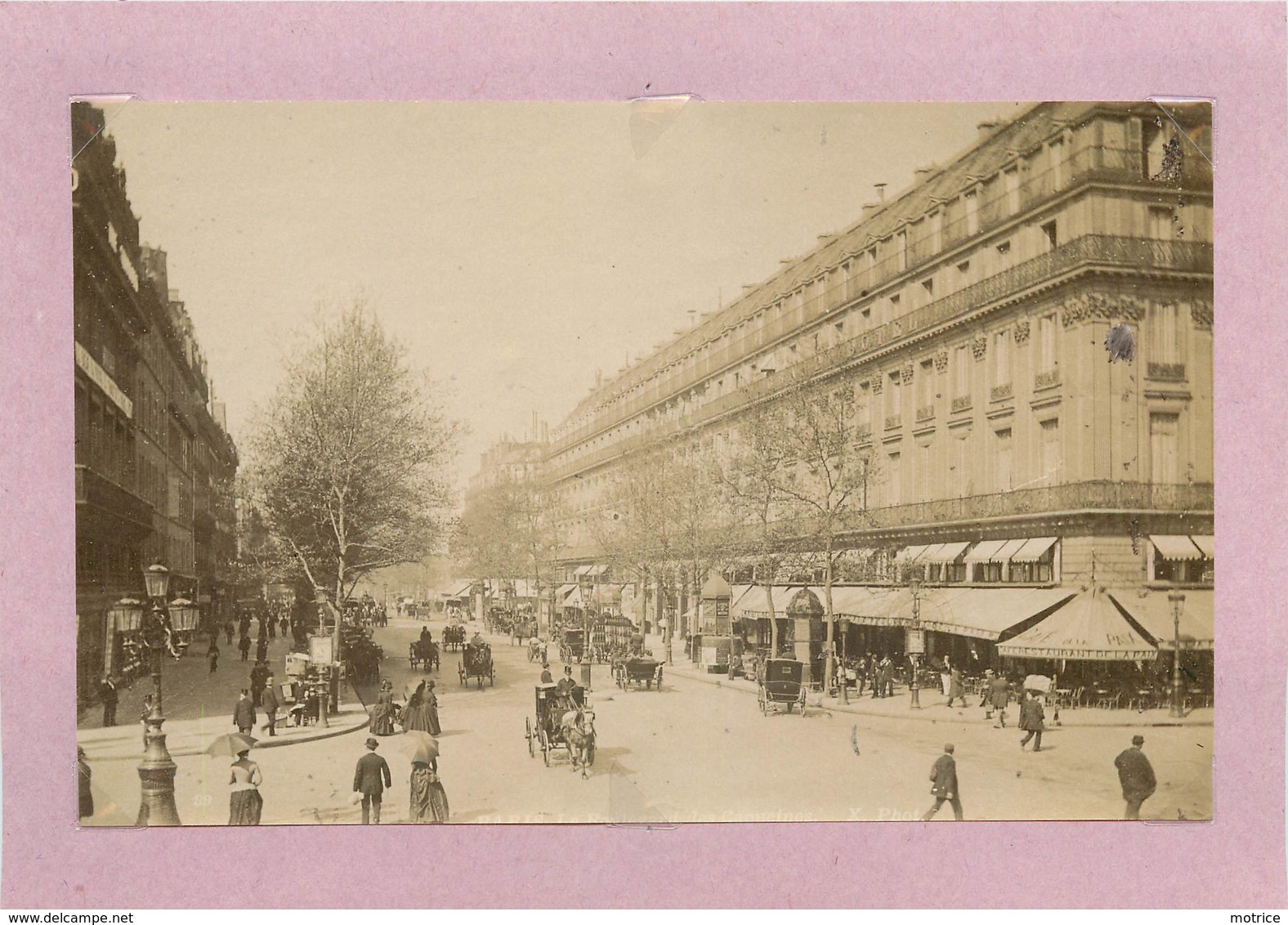 PARIS - Boulevard Des Capucines, Photo Vers 1900 Format 17,5cm X 11,2cm . - Places