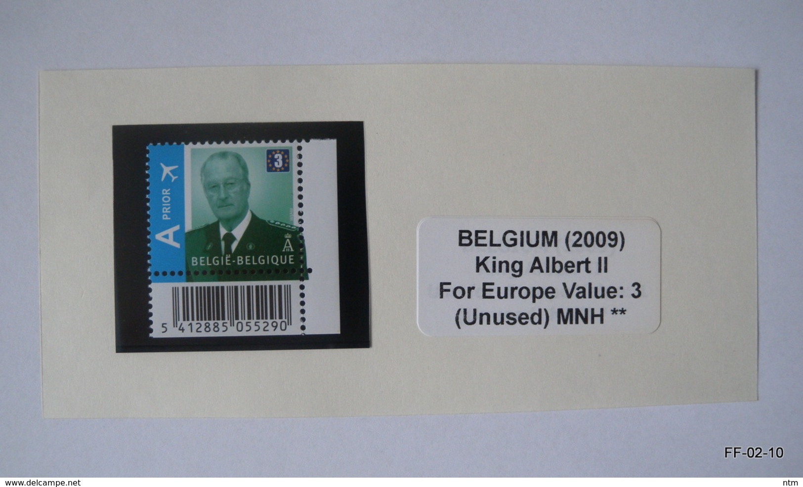 BELGIUM 2009. King Albert II - Europe 3. AIR Prior. SG 4226. Stamp With Bar Code Bottom. MNH - Neufs