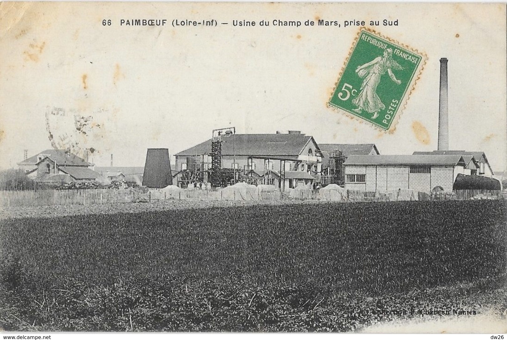 Paimboeuf (Loire-Inférieure) Usine Du Champ De Mars, Prise Du Sud - Edition F. Chapeau - Paimboeuf