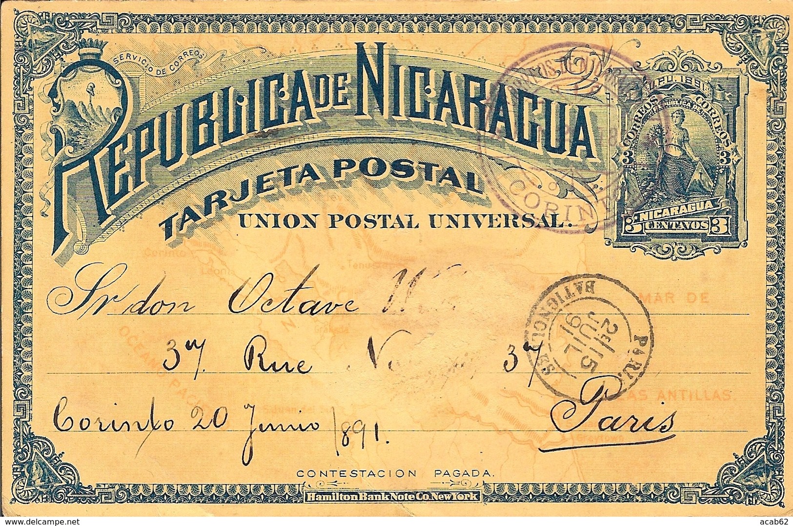 Nicaragua. Entier Postal. Diligentia. Ruche. Abeille - Abeilles