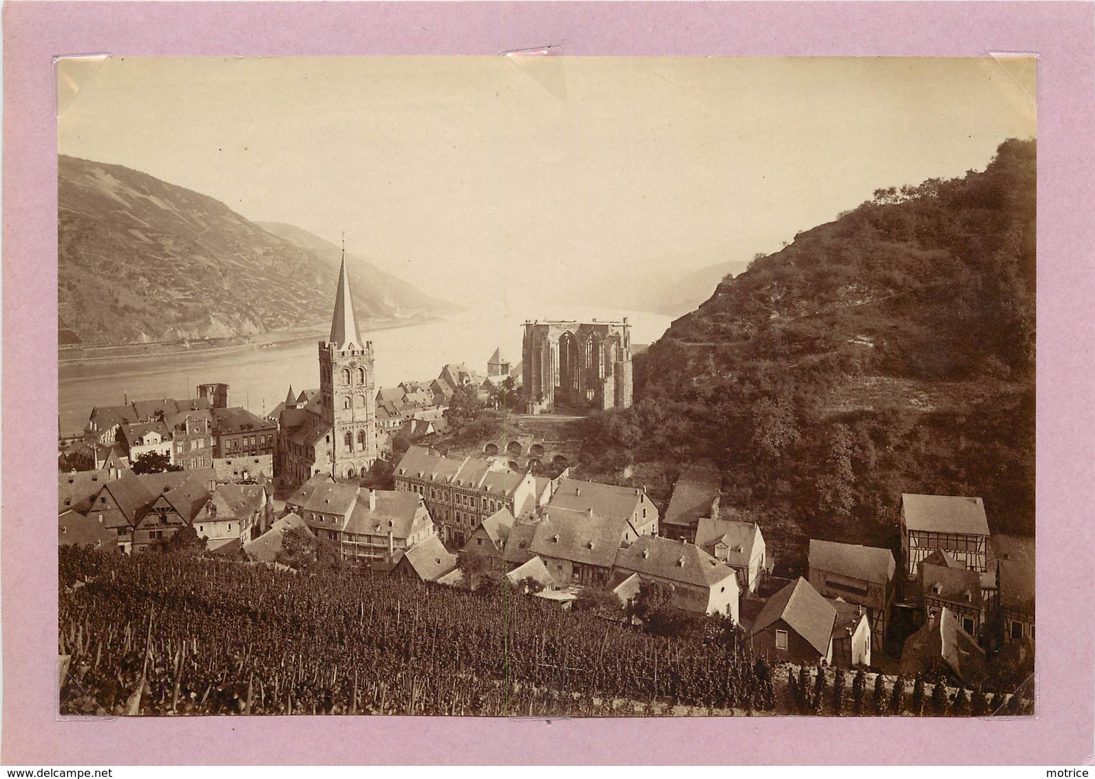 ALLEMAGNE - Bacharach Und Der Rhein, Photo Vers 1900 Format 17,8 Cm X 12cm . - Places