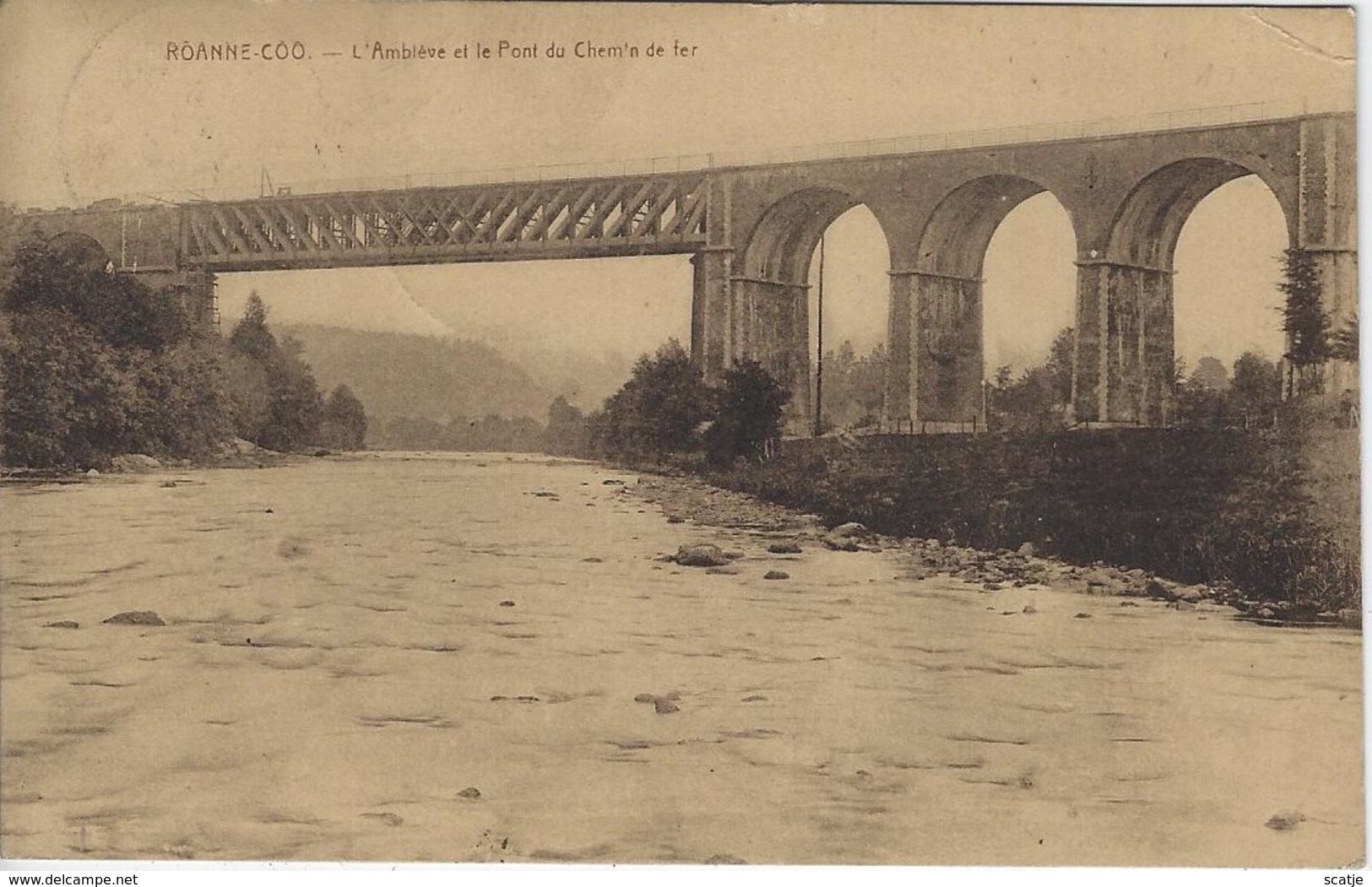 Roanne-Coo.  -   L'Amblève Et Le Pont  Du Chemin De Fer   -  1926   Naar   Ostende - Stavelot