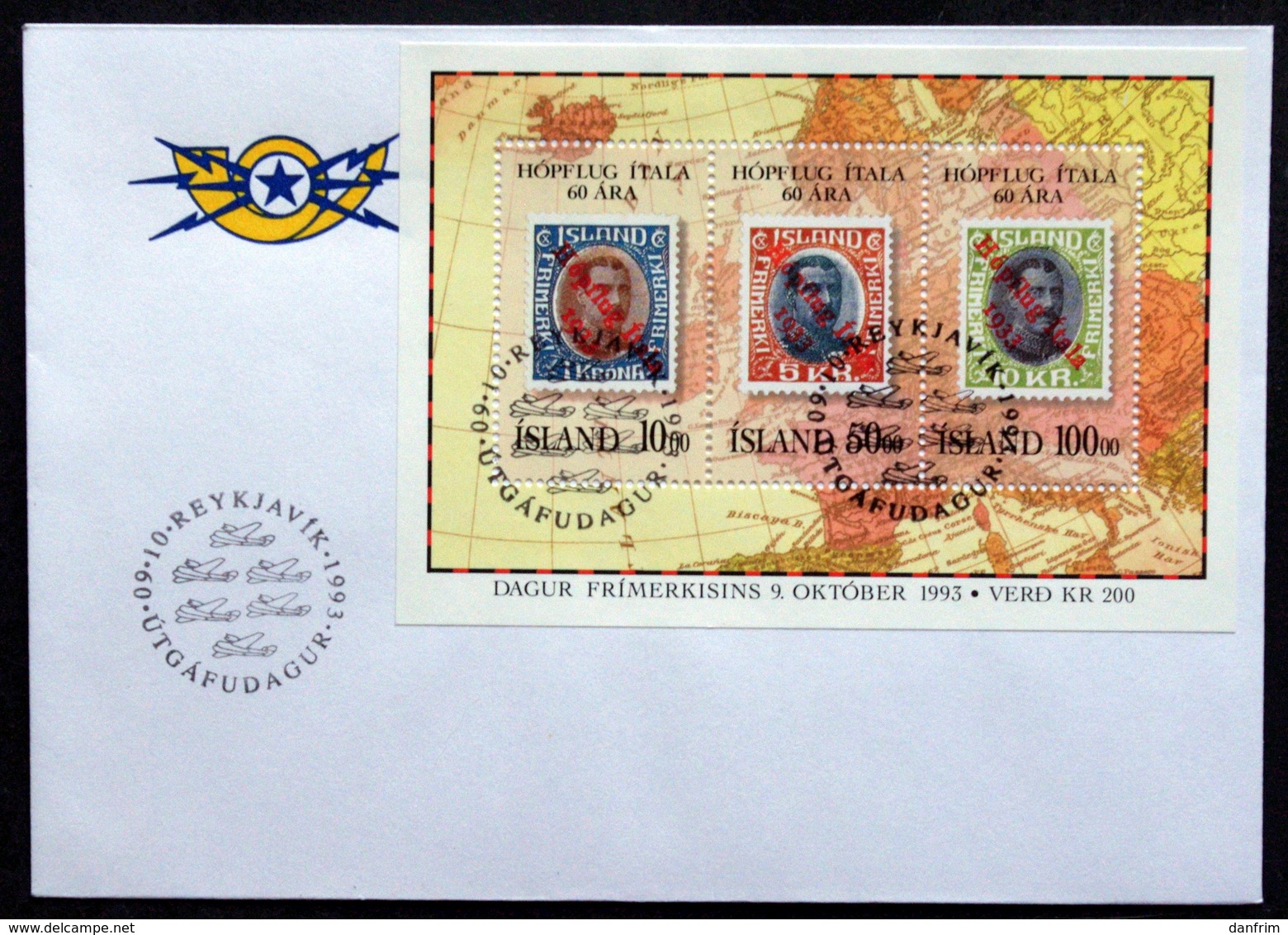 Iceland 1993     Minr.788-90  BLOCK 14  FDC   ( Lot 6653 ) - FDC