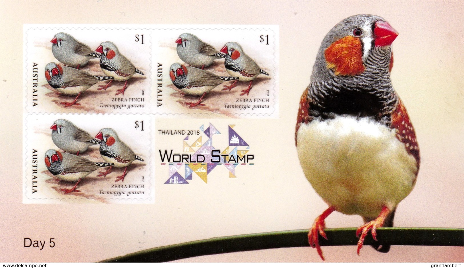 Australia 2018 Thailand Show Day 5 Zebra Finch Bird Minisheet MNH - Ongebruikt