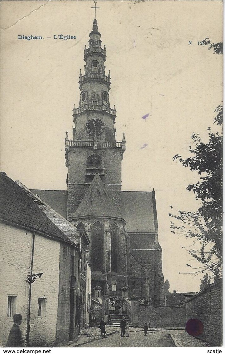 Dieghem.   -   L'Eglise    -   1906   Naar   Molenbeek St Jan - Diegem