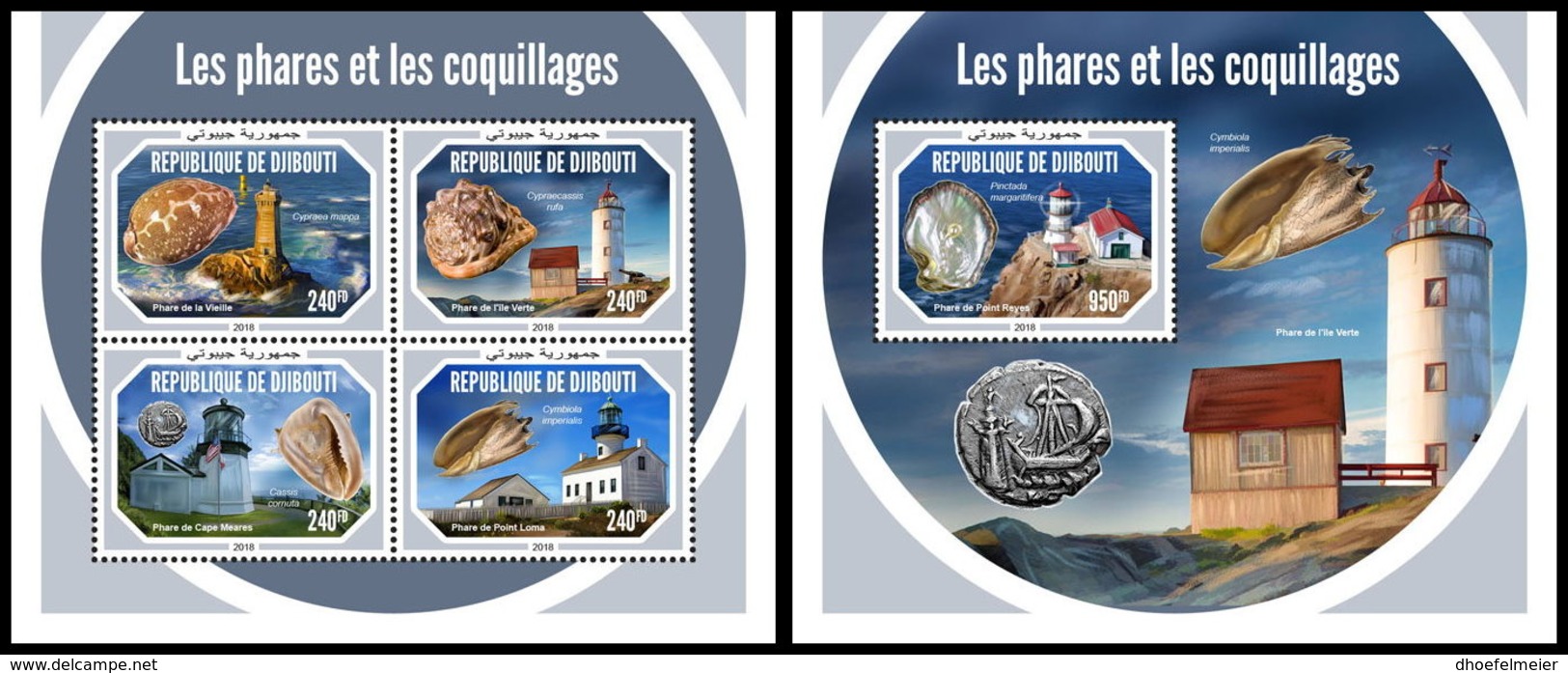 DJIBOUTI 2018 MNH Lighthouses Leuchttürme Phares M/S+S/S - OFFICIAL ISSUE - DH1904 - Phares