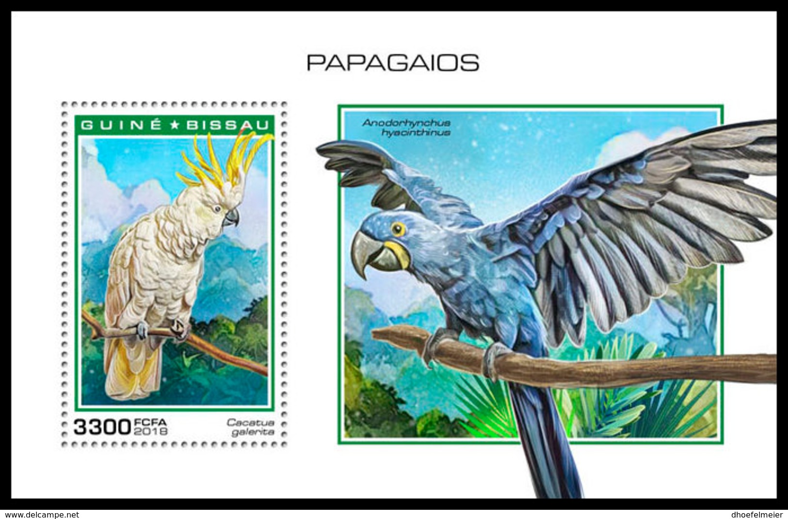 GUINEA BISSAU 2018 MNH Parrots Papageien Perroquets S/S - OFFICIAL ISSUE - DH1904 - Papageien