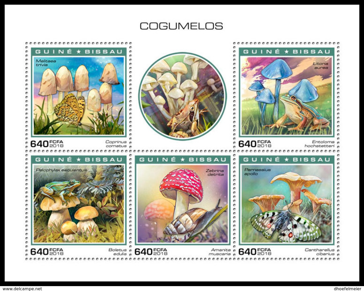 GUINEA BISSAU 2018 MNH Mushrooms Pilze Champignons M/S - IMPERFORATED - DH1904 - Pilze