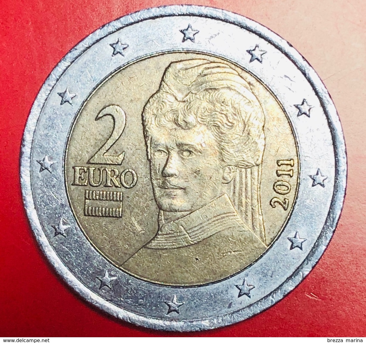 AUSTRIA - 2011 - Moneta - Bertha Von Suttner, Pacifista - Ritratto - Euro - 2.00 - Austria