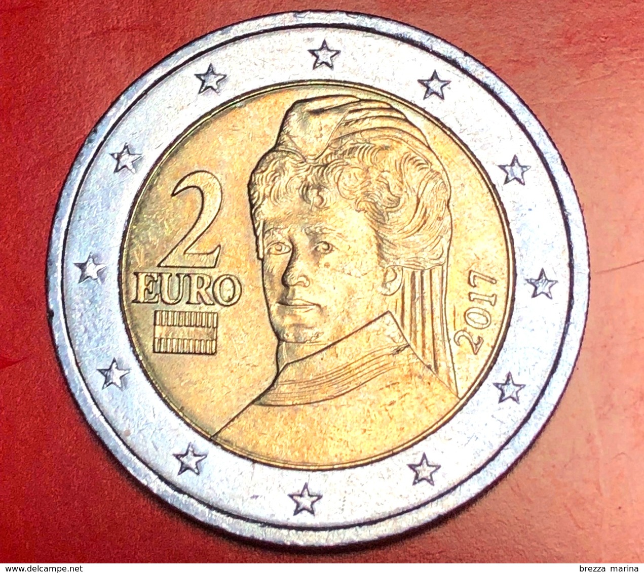 AUSTRIA - 2017 - Moneta - Bertha Von Suttner, Pacifista - Ritratto - Euro - 2.00 - Austria