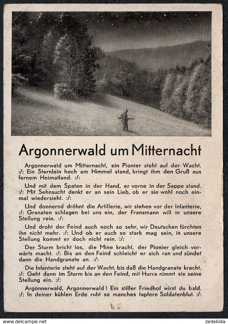 C2561 - Liedkarte - Argonnen - Argonnerwald Um Mitternacht - K. Wülbern - B. Schott`s Söhne - Sonstige & Ohne Zuordnung