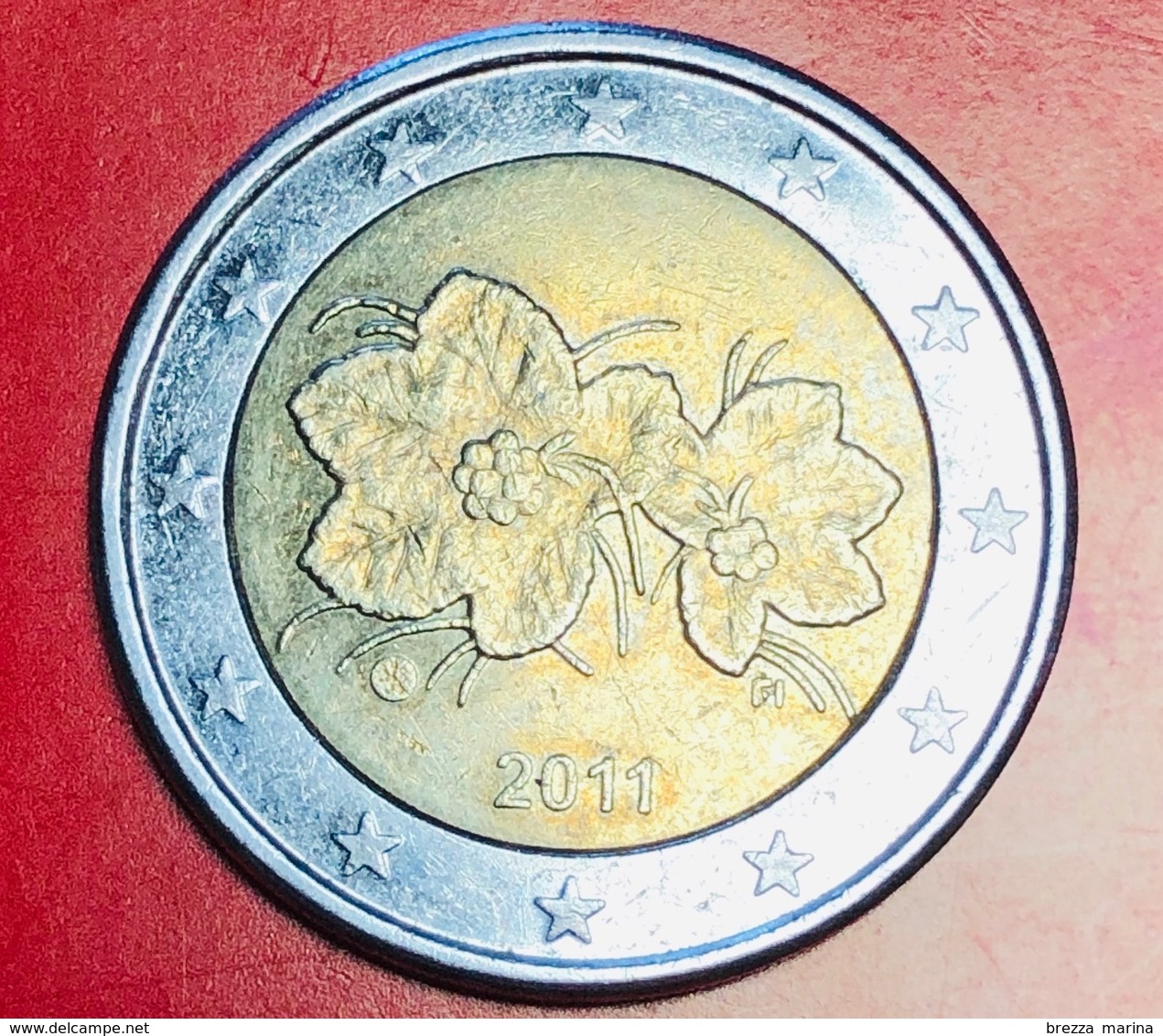 FINLANDIA - 2011 - Moneta - Bacca Del Lampone Artico Rubus Camemorus, Con I Suoi Fiori - Euro - 2.00 - Finlandia