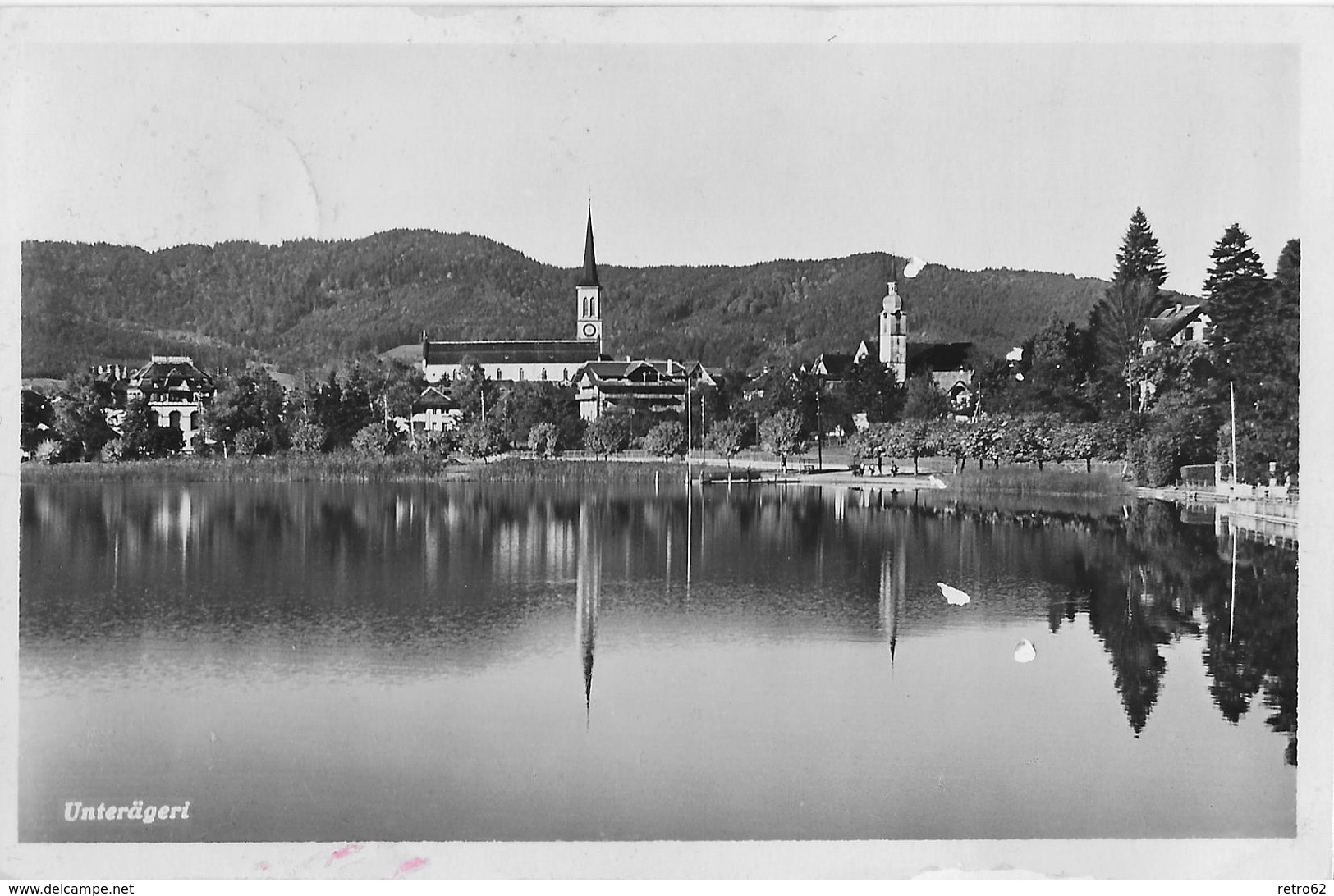 UNTERÄGERI → Partie Am See, Fotokarte Anno 1947 - Unterägeri