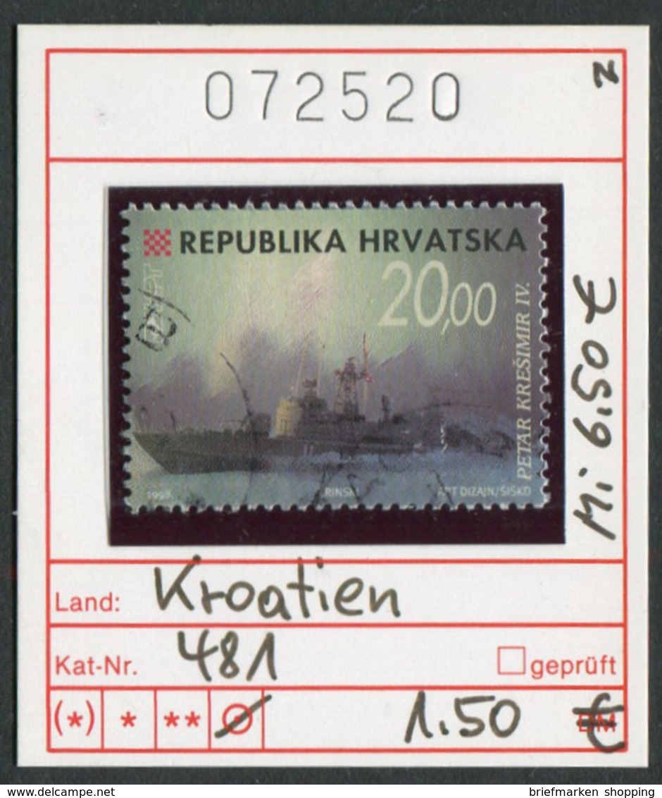 Kroatien - Hrvatska - Croatie - Michel 481 - Oo Oblit. Used Gebruikt - Kroatien