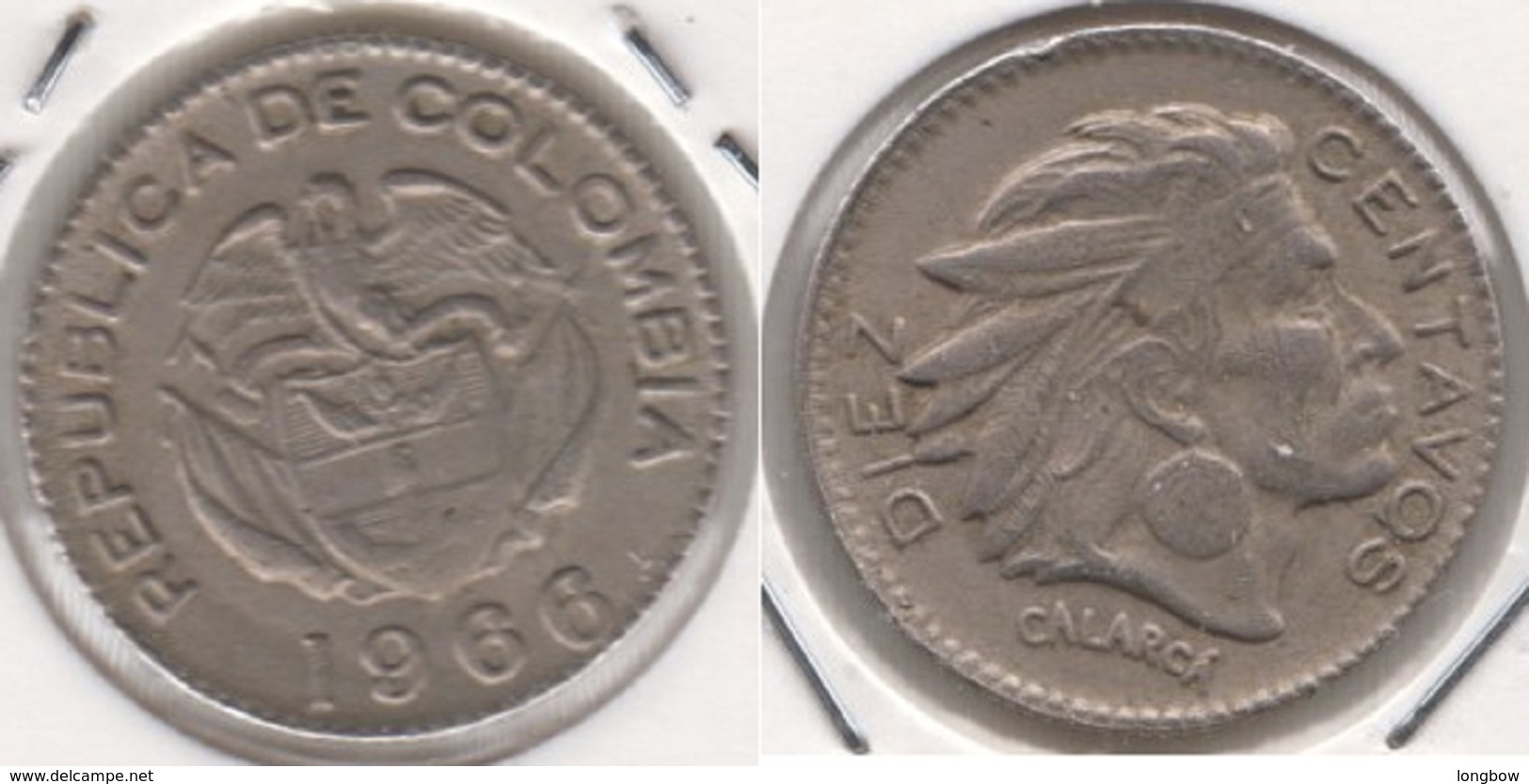 Colombia 10 Centavos 1966 KM#212.2 - Used - Kolumbien