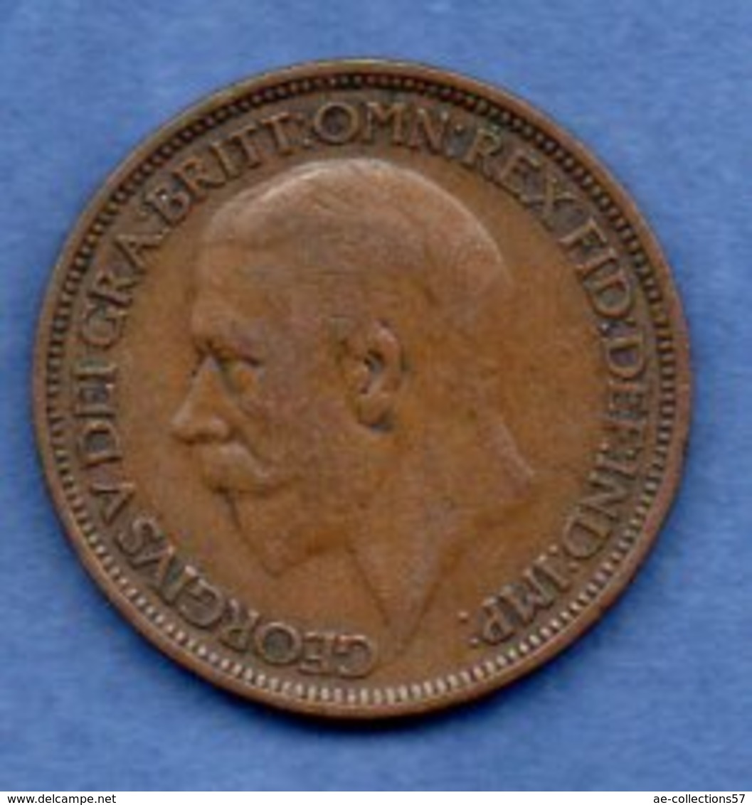 Grande Bretagne  - 1/2 Penny 1927 -  Km # 824  - état  TB - C. 1/2 Penny