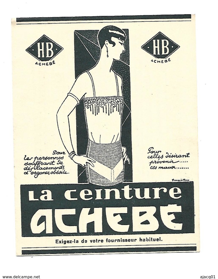 Carte Publicitaire Ceinture Achebé 2 Pages - Autres & Non Classés