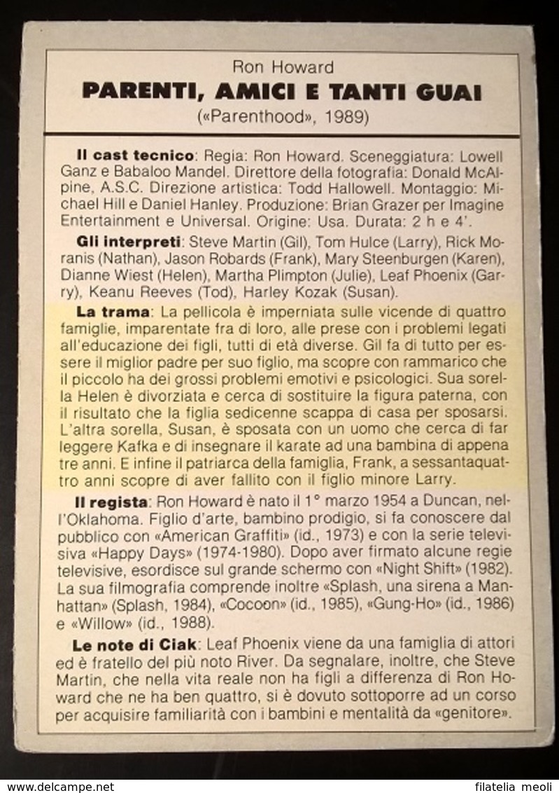 SCHEDA CIAK PARENTI AMICI E TANTI GUAI - Altri & Non Classificati