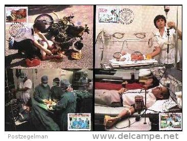 REPUBLIC OF SOUTH AFRICA , 1986, Giving Blood,  Mint Maxicards, Nr(s.) 38-41 - Brieven En Documenten