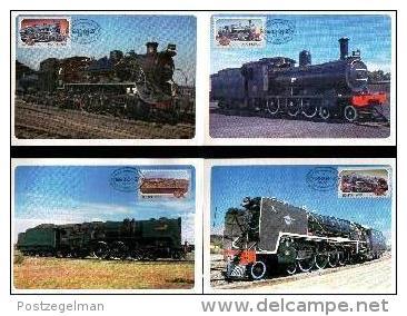 REPUBLIC OF SOUTH AFRICA , 1983, Locomotives, Mint Maxicards, Nrs. 1-4 - Brieven En Documenten