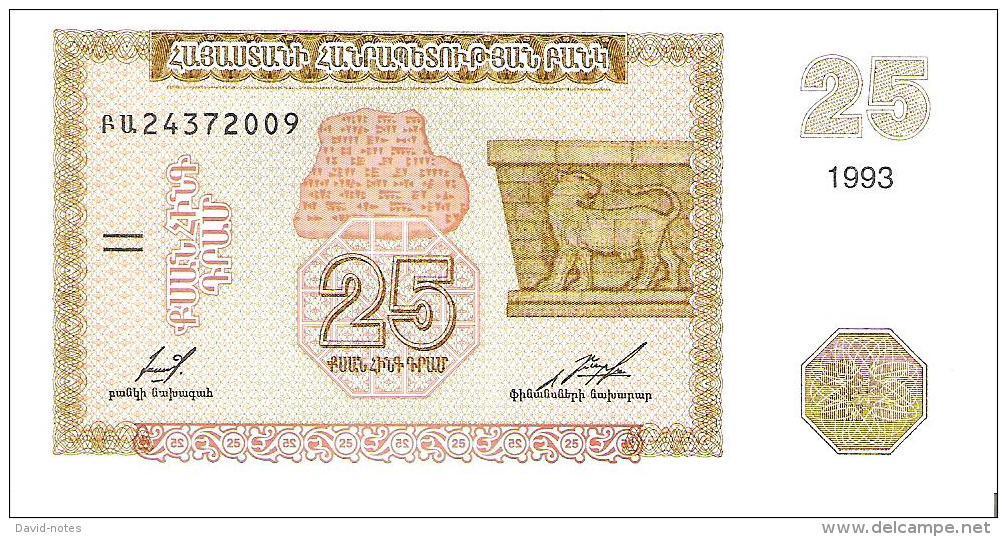 Armenia - Pick 34 - 25 Dram 1993 - Unc - Armenia