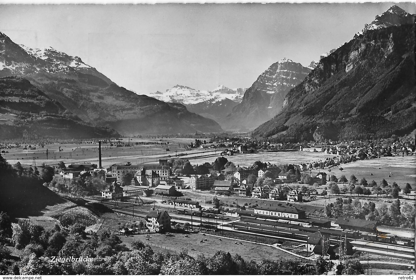 ZIEGELBRÜCKE → Bahnhofgelände Mit Stehenden Zügen Anno 1947 - Autres & Non Classés