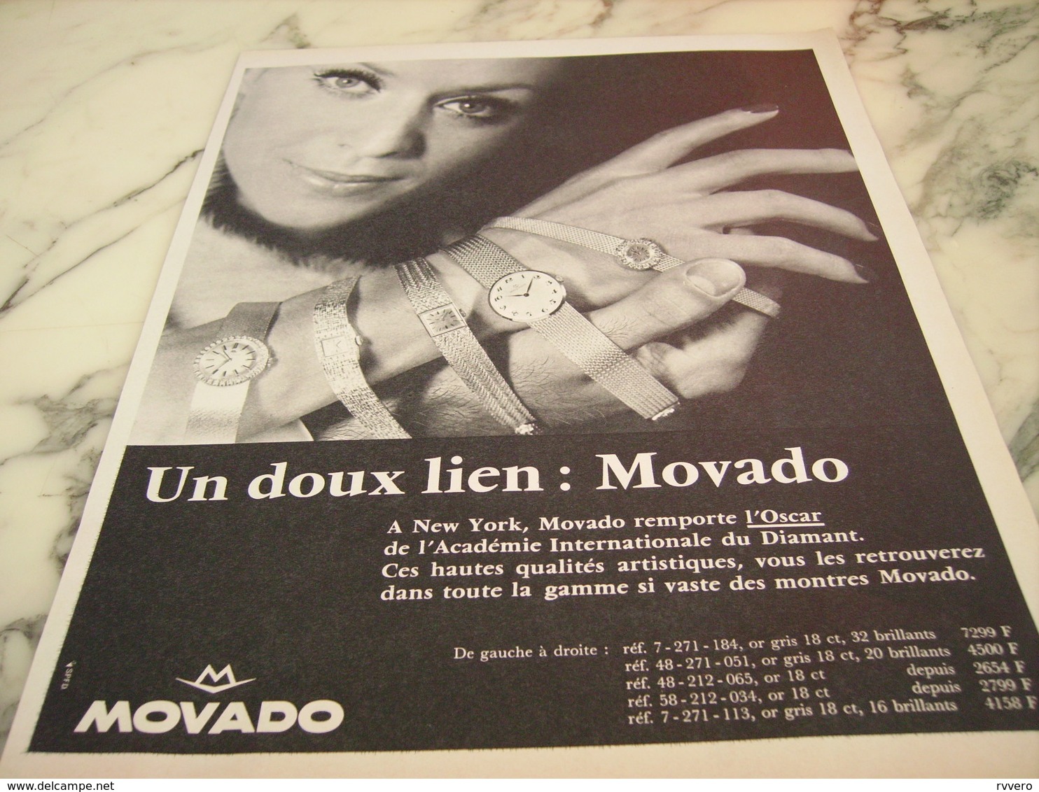 ANCIENNE PUBLICITE UN DOUX LIEN MOVADO  1968 - Altri & Non Classificati