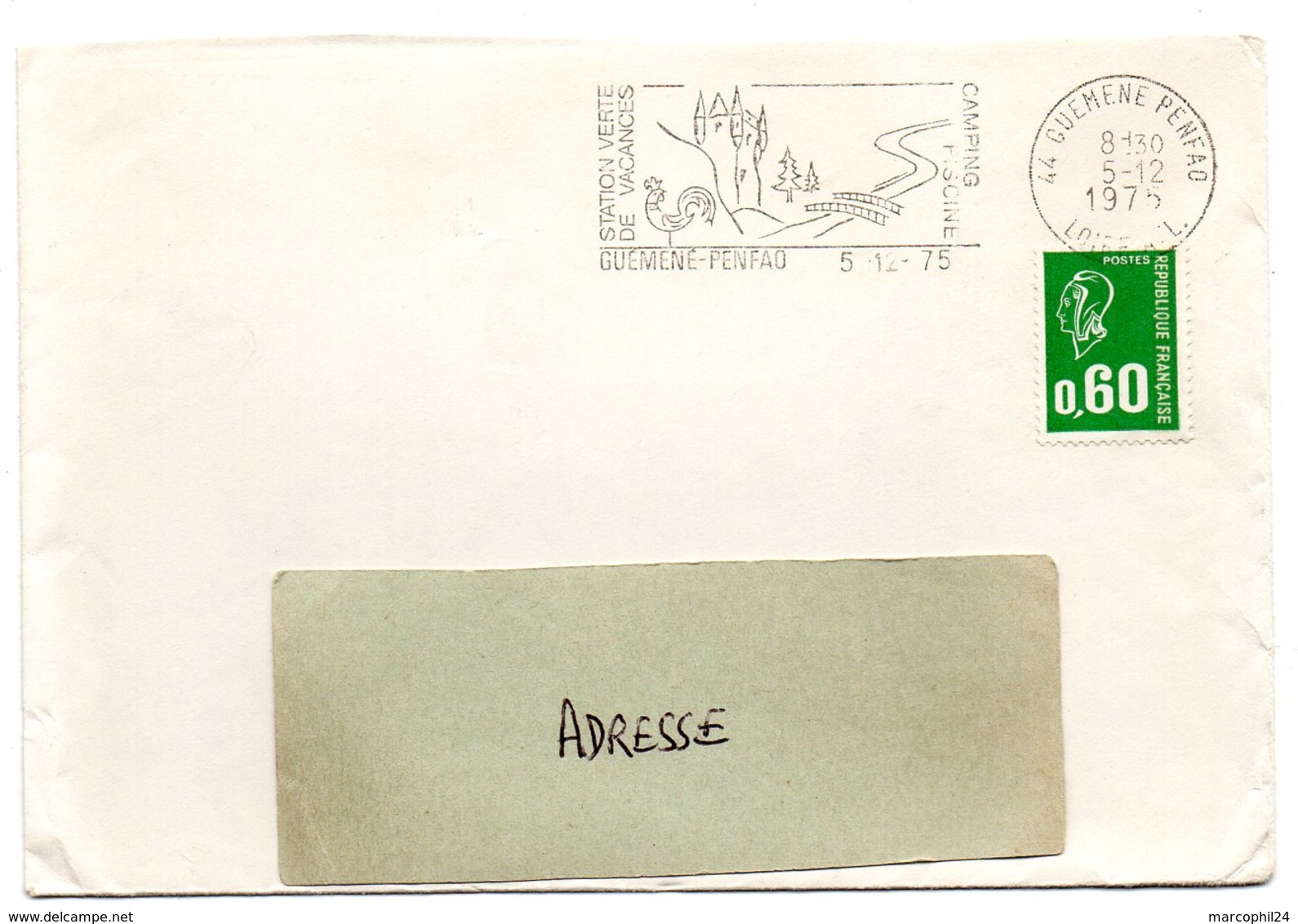 LOIRE ATLANTIQUE - Dépt N° 44 = GUEMENE PENFAO 1975 = FLAMME Type II =  SECAP  Illustrée  'PECHE CAMPING PISCINE' - Mechanical Postmarks (Advertisement)