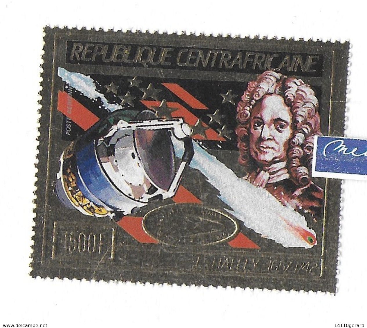 COMETE DE HALLEY 1985-1986 REPUBLIQUE CENTRAFRICAINE FEUILLE D'OR - Astronomùia