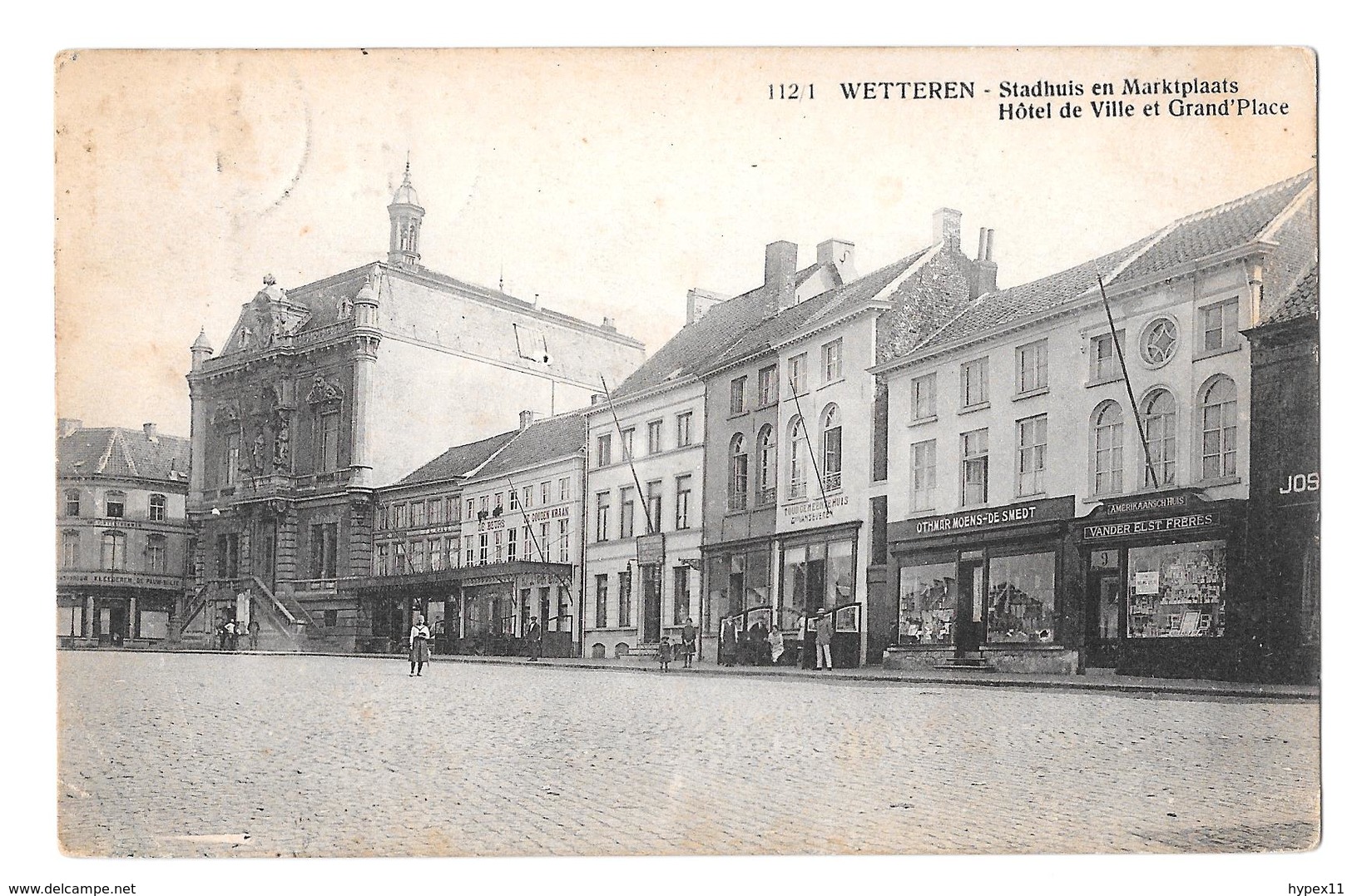 Wetteren Stadhuis En Marktplaats Hotel De Ville Et Grand Place 112/1 1921 Zeldzaam Rare Uitg Van Nieuwenhuyse - Wetteren