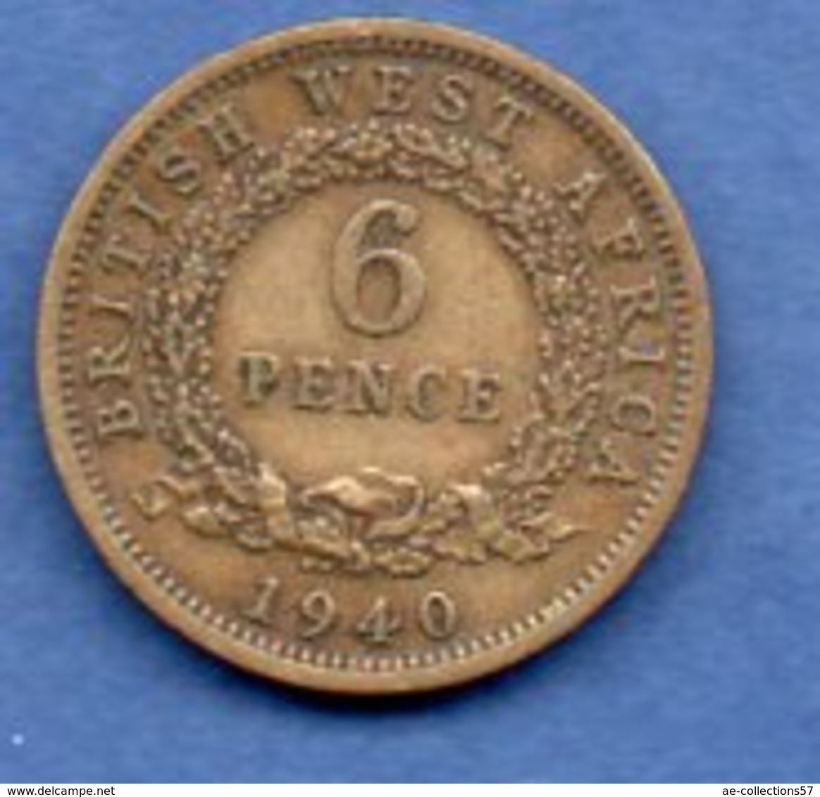 British West Africa   - 6 Pence 1940  -  Km # 22 - état TB+ - Colonies