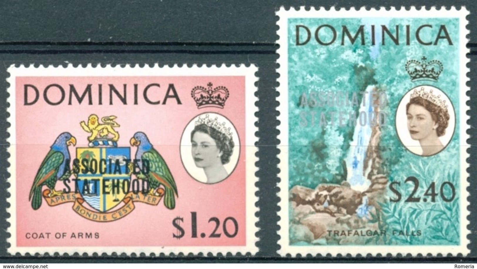 Dominique - 1968 - Yt 220/221 - Association Avec La Grande Bretagne - *  Charnière - Dominique (...-1978)