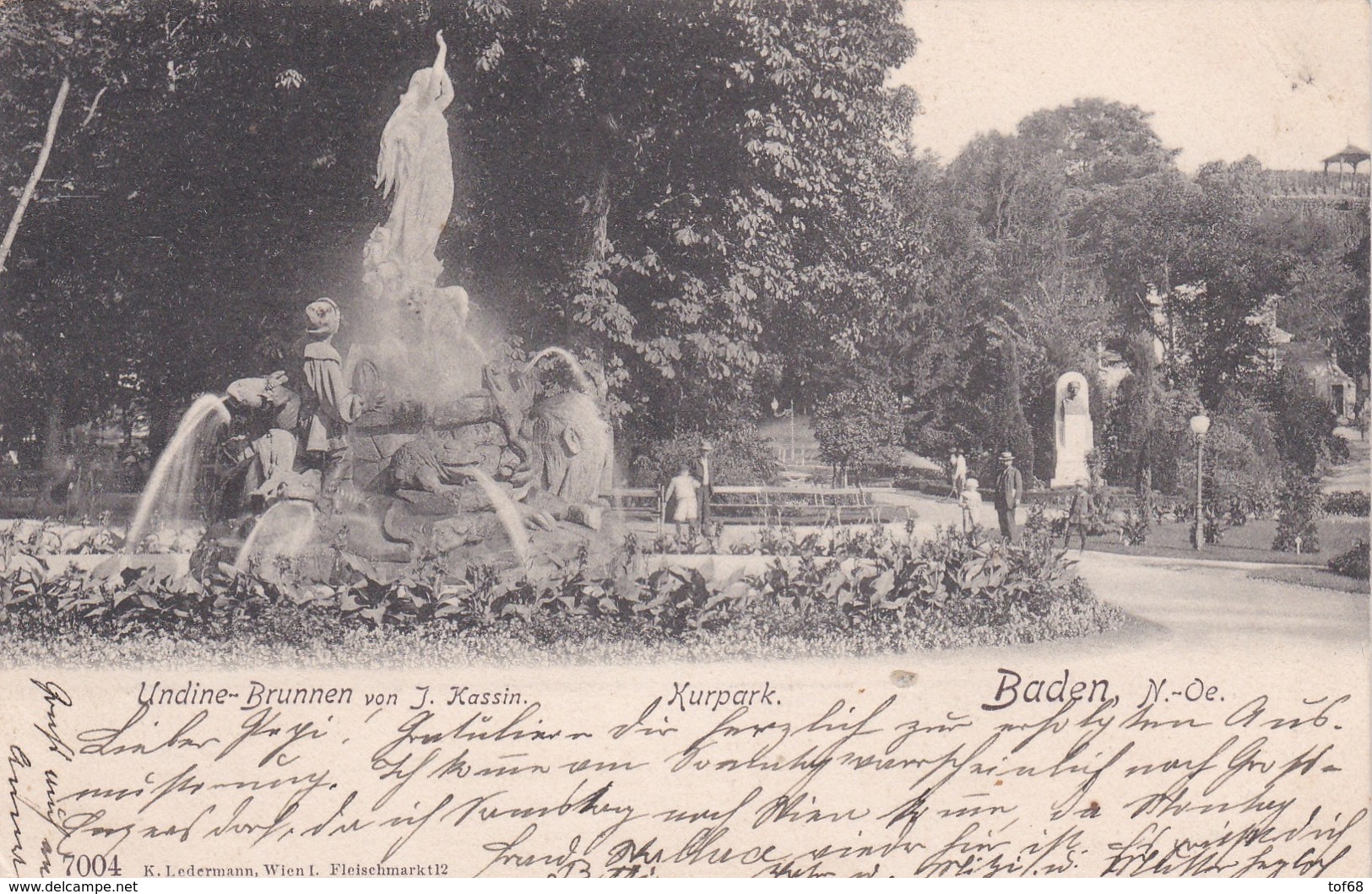 Baden Bei Wien Undine Brunnen 1908 - Baden Bei Wien
