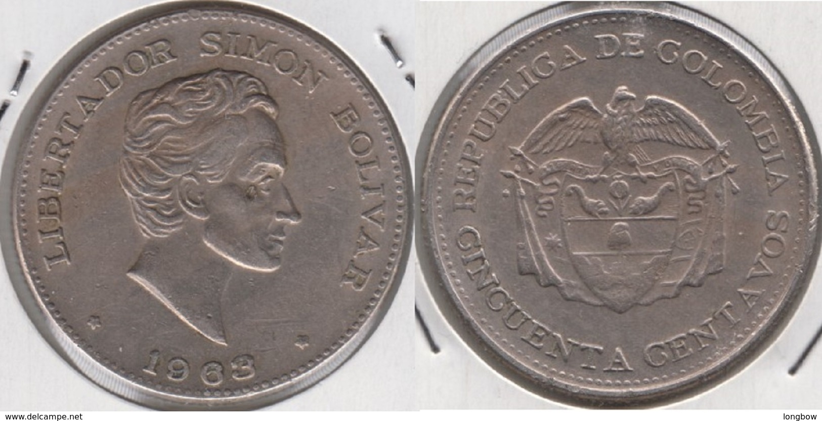 Colombia 50 Centavos 1963 KM#217 - Used - Colombia