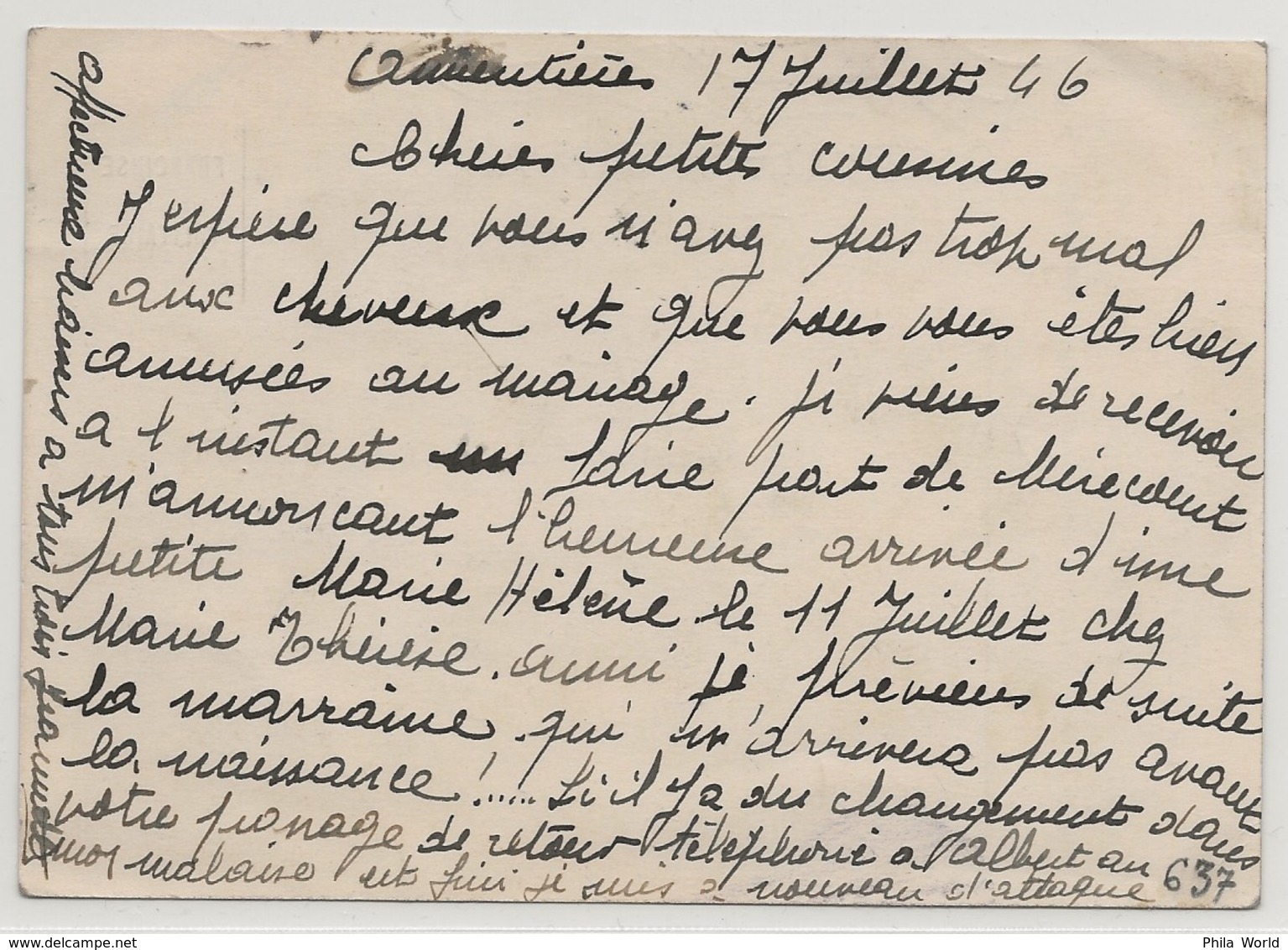 CHIFFRE TAXE Type Gerbes De Blé 5 F Sur Carte Correspondance Armentières Pour Billy Montigny 1946 Avec Oblitération RBV - 1859-1959 Lettres & Documents