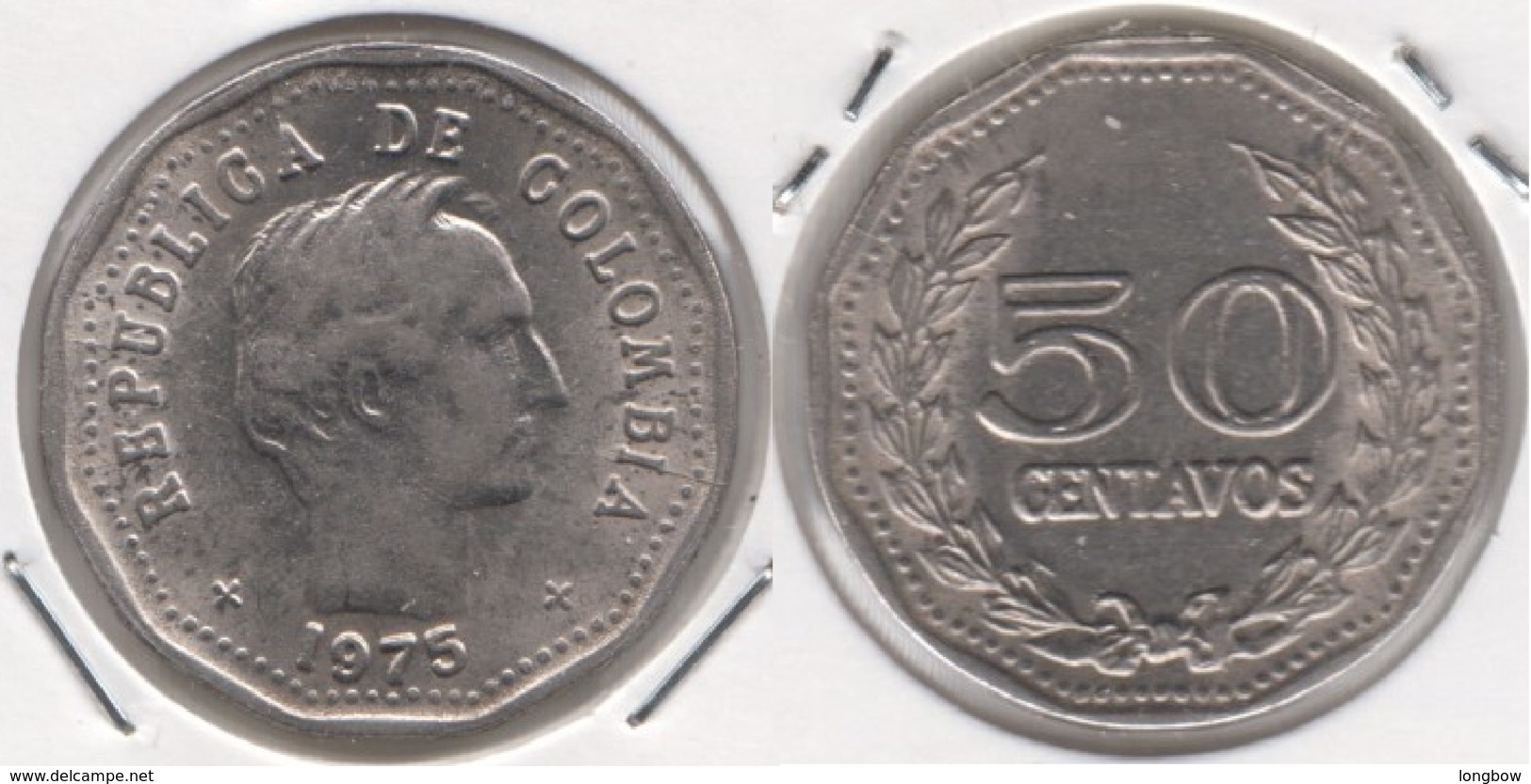 Colombia 50 Centavos 1975 KM#244.1 - Used - Colombia