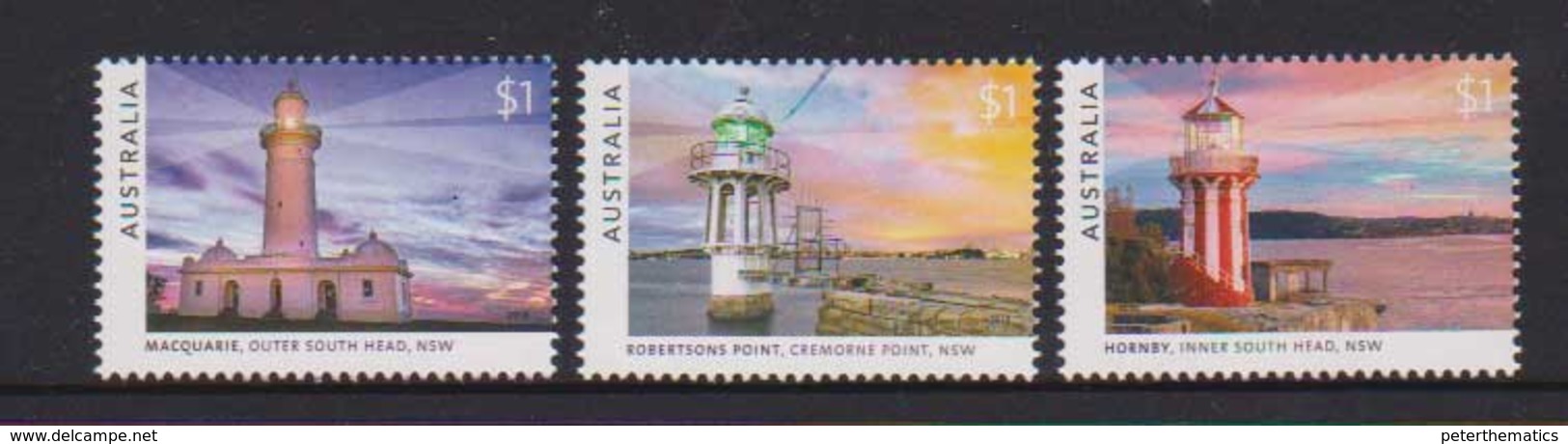 AUSTRALIA, 2018, MNH,  LIGHTHOUSES, SYDNEY LIGHTHOUSES,3v - Leuchttürme