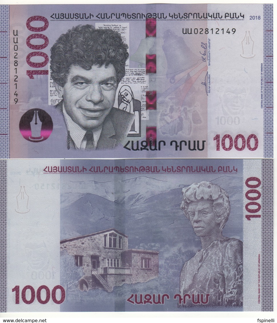 ARMENIA  New 1'000 Dram   "JUST  ISSUED"  Attractive Design  Pnew  2018 - Armenien