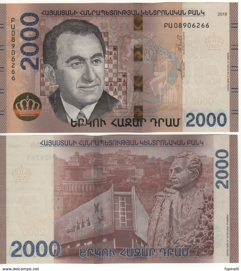 ARMENIA  New 2'000 Dram   "JUST  ISSUED"  Attractive Design  Pnew  2018 - Armenia