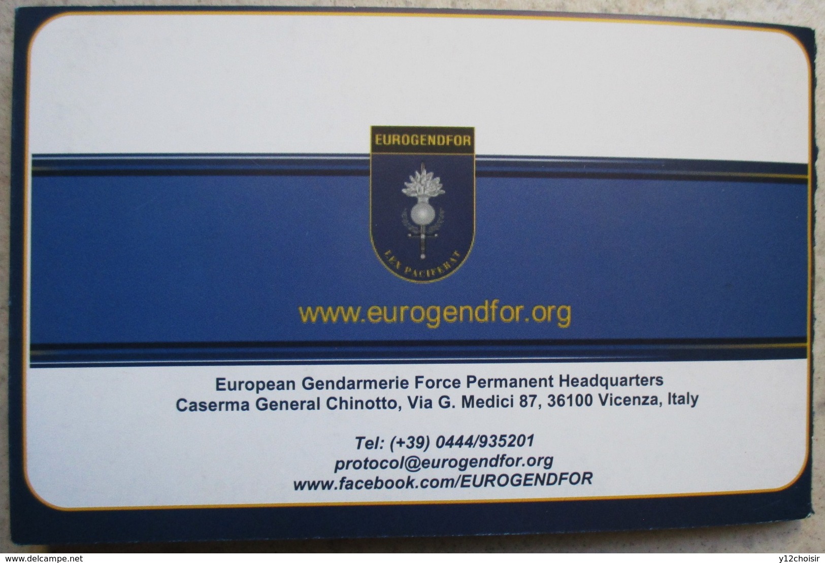 CARNET FASCICULE GENDARMERIE EUROPE EUROGENDFOR LEX PACIFERAT