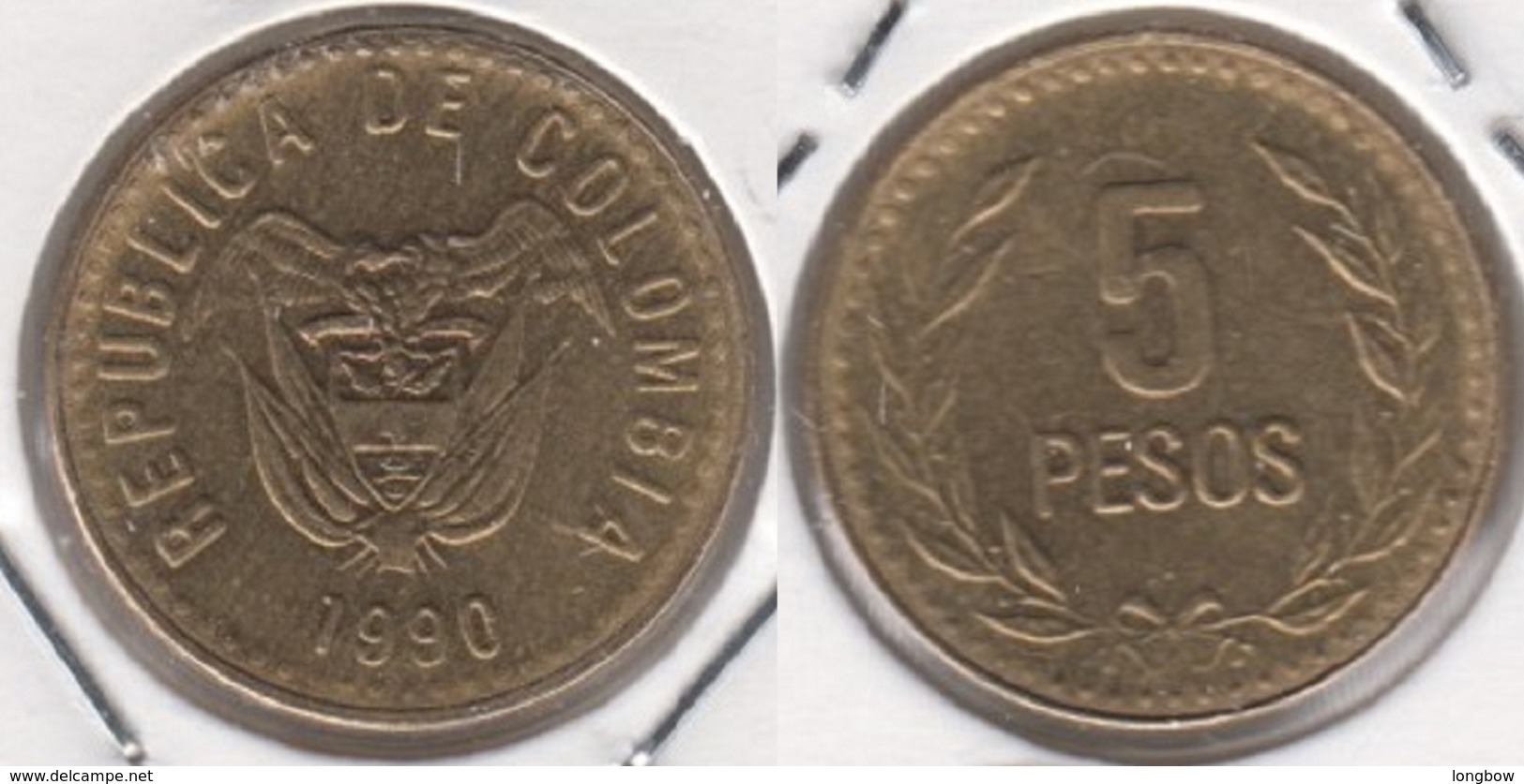 Colombia 5 Pesos 1990 KM#280 - Used - Colombia