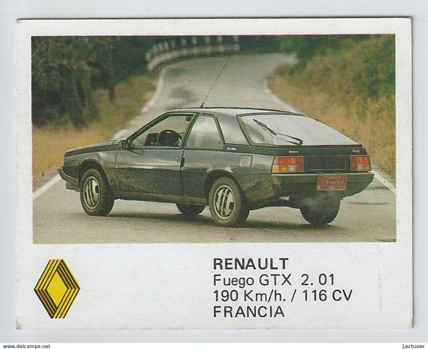 Renault Fuego GTX 2.01 - Spanish Collection Card Number 120 - Year 1988 - Cars