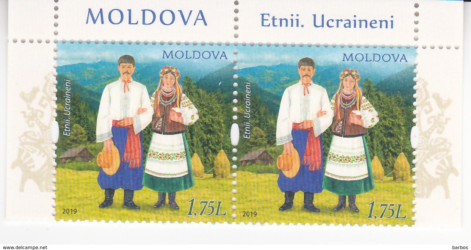 2019  Moldova , Moldavie , Ethnicities Of Moldova, Ukrainians , National Costumes , Sheetlet , 2 V., MNH - Moldawien (Moldau)