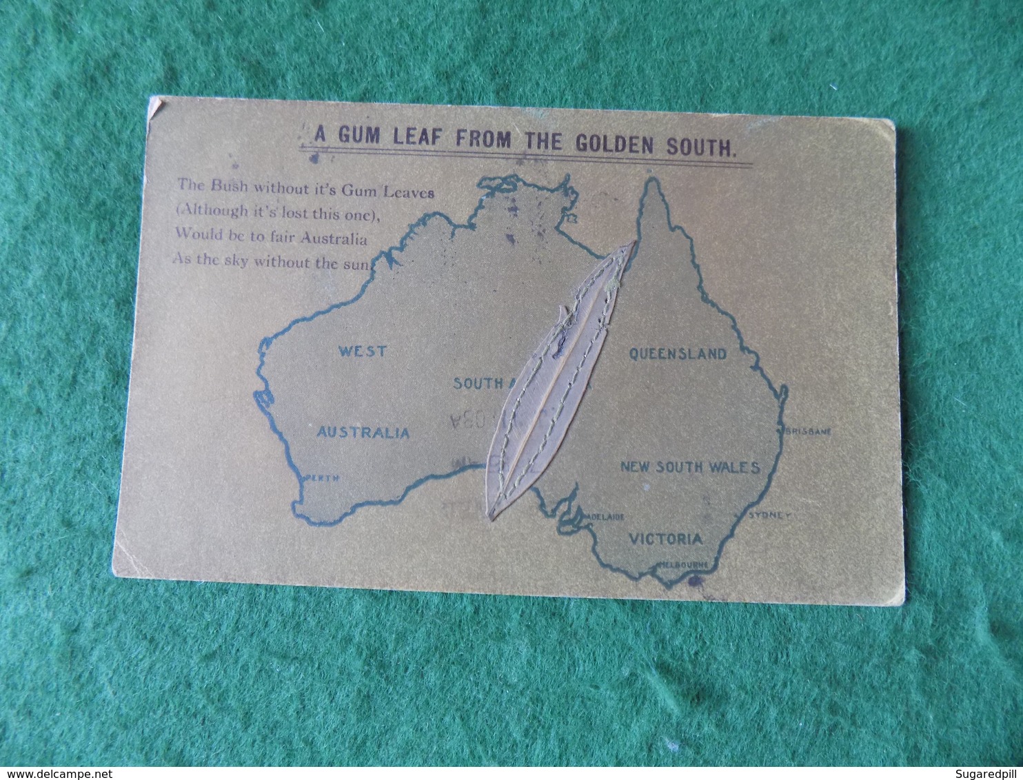 VINTAGE AUSTRALIA: Gum Leaf From The Golden South MAP - Autres & Non Classés