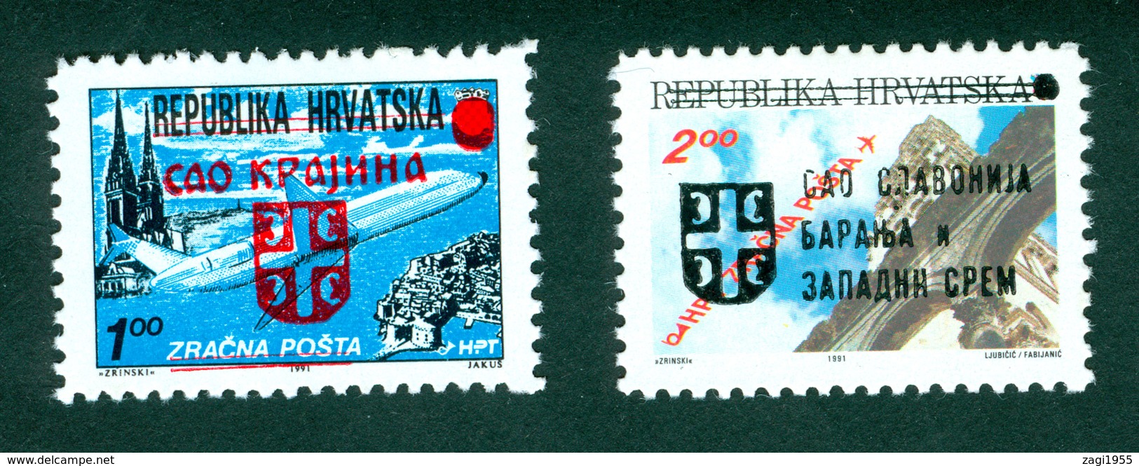 Croatia 1993 Occupation RSK Serbian Krajina Private Overprint Offered As The 1st RSK Stamp - Croacia