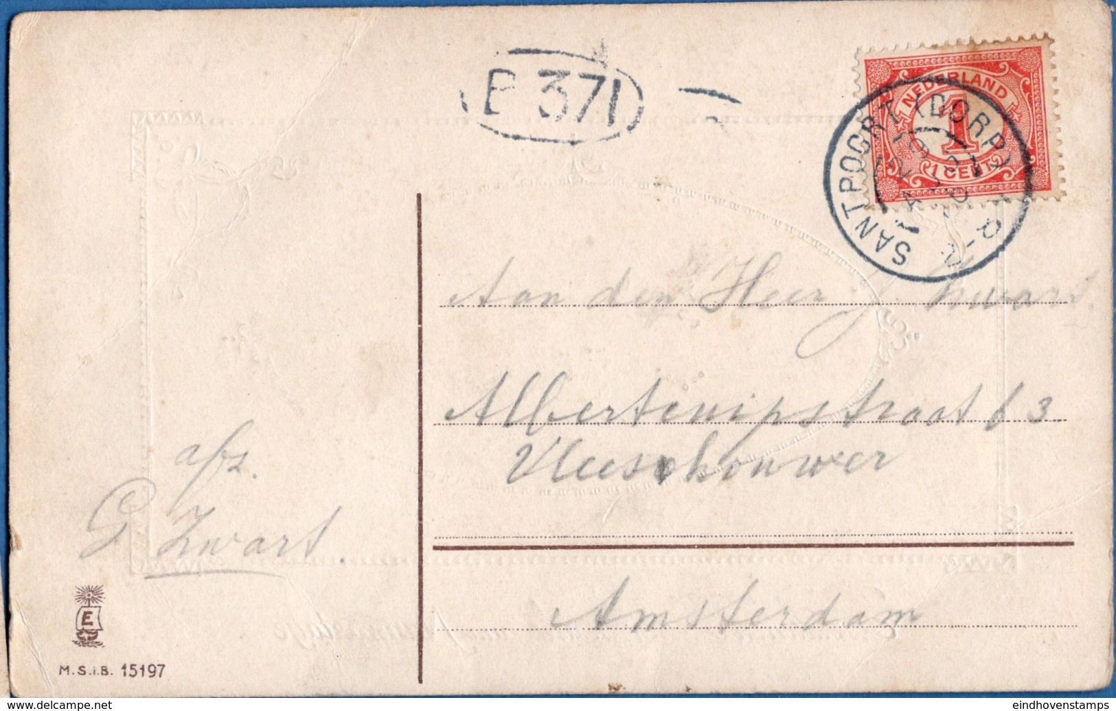 Netherlands, Grootrond Postmark Santpoort (dorp) 29 AUG 16, - Brieven En Documenten